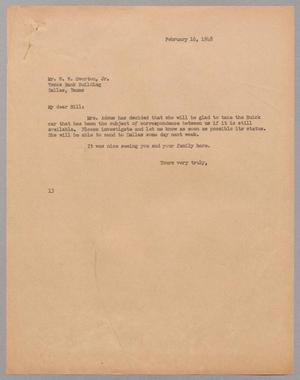 [Letter from I. H. Kempner to W. W. Overton, Jr., February 16, 1948]