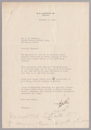[Letter from W. W. Overton, Jr. to I. H. Kempner, February 3, 1948]