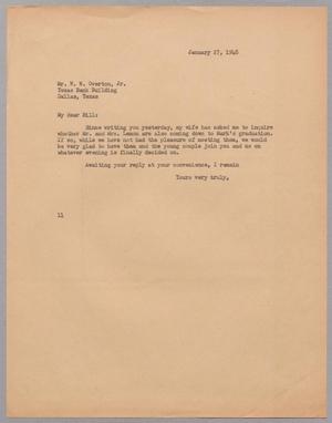 [Letter from I. H. Kempner to W. W. Overton, Jr., January 27, 1948]