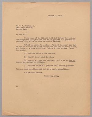 [Letter from I. H. Kempner to W. W. Overton, Jr., January 17, 1948]