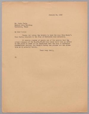 [Letter from I. H. Kempner to Louis Pauls, January 16, 1948]