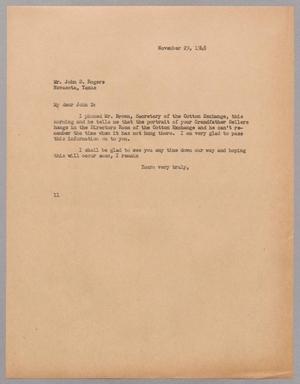 [Letter from Isaac H. Kempner to John D. Rogers, November 29, 1948]