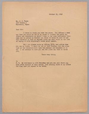 [Letter from Isaac H. Kempner to J. J. Russo, October 25, 1948]