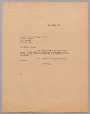 [Letter from I. H. Kempner to L. J. Reicher, April 24, 1948]