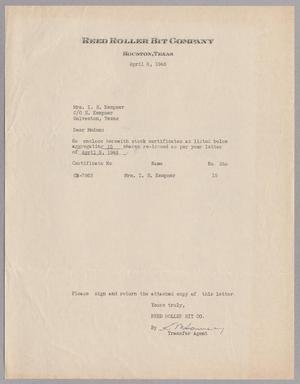 [Letter from L. M. Lawrence to Henrietta Leonora Kempner, April 8, 1948]