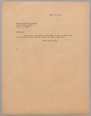[Letter from Isaac H. Kempner to the Reynolds Penland Company, March 30,1948]