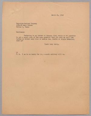 [Letter from Isaac H. Kempner to the Reynolds Penland Company, March 24, 1948]