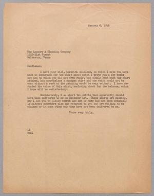 [Letter from Isaac H. Kempner to the Rex Laundry & Cleaning Company, January 6, 1948]