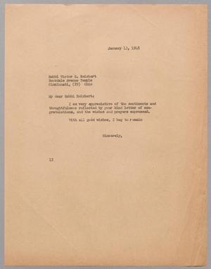 [Letter from I. H. Kempner to Rabbi Victor E. Reichert, January 13, 1948]
