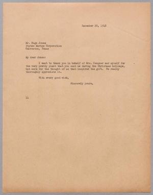 [Letter from Isaac H. Kempner to Hugh Jones, December 28, 1948]