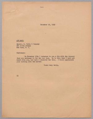 [Letter from I. H. Kempner to Messrs. A. Sulka & Company, December 16, 1948]