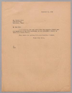 [Letter from I. H. Kempner to Robert Sealy, December 13, 1948]
