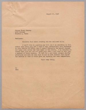 [Letter from I. H. Kempner to Straus Frank Company, August 17, 1948]