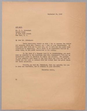 [Letter from I. H. Kempner to E. J. Schwabach, September 16, 1948]