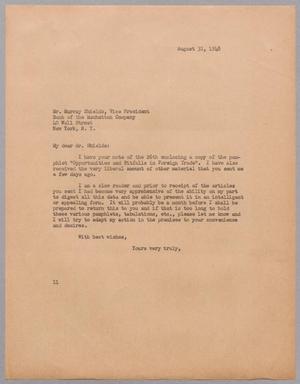 [Letter from I. H. Kempner to Murray Shields, August 31, 1948]