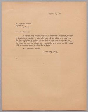 [Letter from I. H. Kempner to Raymond Stewart, August 10, 1948]