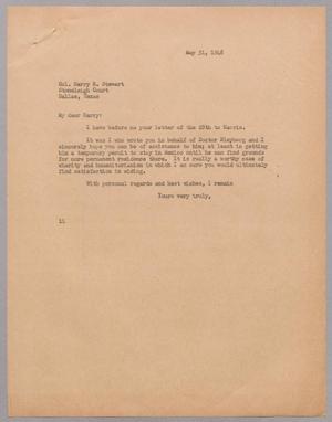 [Letter from I. H. Kempner to Col. Harry E. Stewart, May 31, 1948]