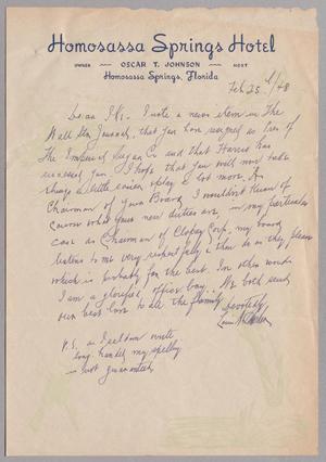 Primary view of object titled '[Letter from Louis A. Seinsheimer to I. H. Kempner, February 25, 1948]'.