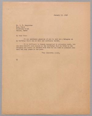 [Letter from I. H. Kempner to O. R. Seagraves, January 19, 1948]