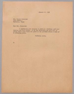[Letter from I. H. Kempner to Gussie Schneider, January 17, 1948]