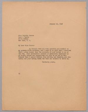 [Letter from I. H. Kempner to Dorothy Shaver, January 16, 1948]
