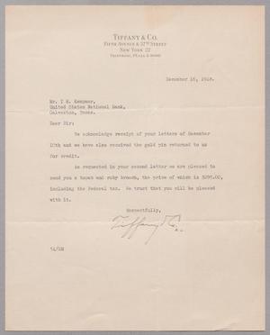 [Letter from Tiffany & Co. to I. H. Kempner, December 16, 1948]