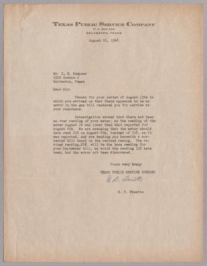 Primary view of object titled '[Letter from G. D. Fanette to I. H. Kempner, August 16, 1948]'.
