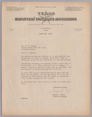 [Letter from John A. Parker to I. H. Kempner, March 22, 1948]
