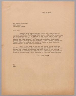[Letter from I. H. Kempner to Edward Schreiber, June 1, 1948]