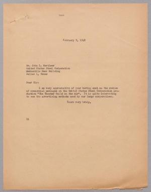 [Letter from I. H. Kempner to John L. Mortimer, February 9, 1948]
