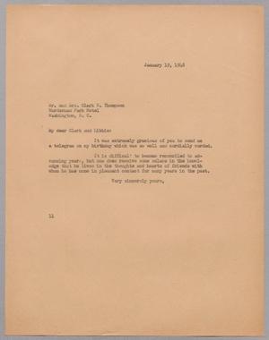 [Letter from I. H. Kempner to Mr. and Mrs. Clark W. Thompson, January 19, 1948]