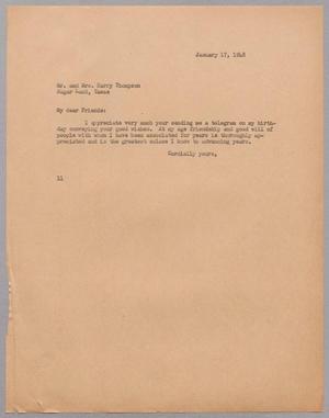 [Letter from I. H. Kempner to Mr. and Mrs. Harry Thompson, January 17, 1948]