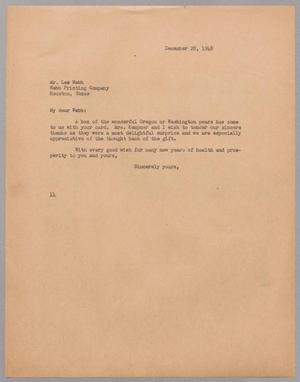 [Letter from I. H. Kempner to Lee Webb, December 28, 1948]
