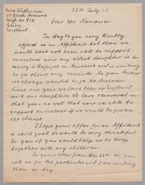 [Letter from Rosa Waldmann to I. H. Kempner, July 22, 1948]