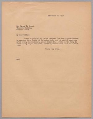 [Letter from I. H. Kempner to Walter F. Woodul, September 20, 1948]
