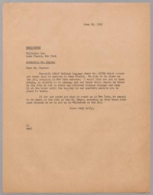 [Letter from I. H. Kempner to Henry W. Haynes, June 26, 1948]