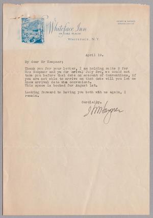 [Letter from Henry W. Haynes to I. H. Kempner, April 19, 1948]