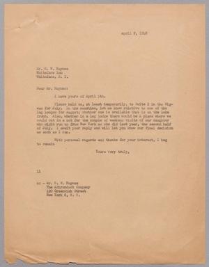 [Letter from I. H. Kempner to Henry W. Haynes, April 9, 1948]