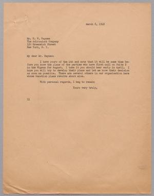 [Letter from I. H. Kempner to Henry W, Haynes, March 8, 1948]