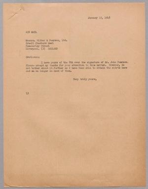 [Letter from I. H. Kempner to Messrs. Witter & Pearson, Ltd., January 12, 1948]