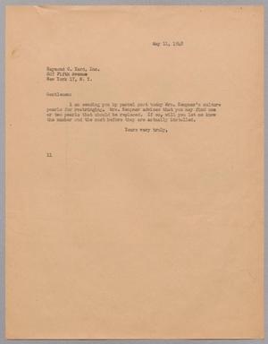 [Letter from I. H. Kempner to Raymond C. Yard, Inc., May 11, 1948]