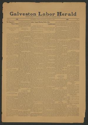 Primary view of object titled 'Galveston Labor Herald (Galveston, Tex.), Vol. 1, No. 3, Ed. 1 Saturday, August 17, 1912'.