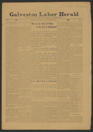 Primary view of object titled 'Galveston Labor Herald (Galveston, Tex.), Vol. 1, No. 15, Ed. 1 Saturday, November 9, 1912'.