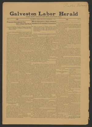 Primary view of object titled 'Galveston Labor Herald (Galveston, Tex.), Vol. 1, No. 19, Ed. 1 Saturday, December 7, 1912'.