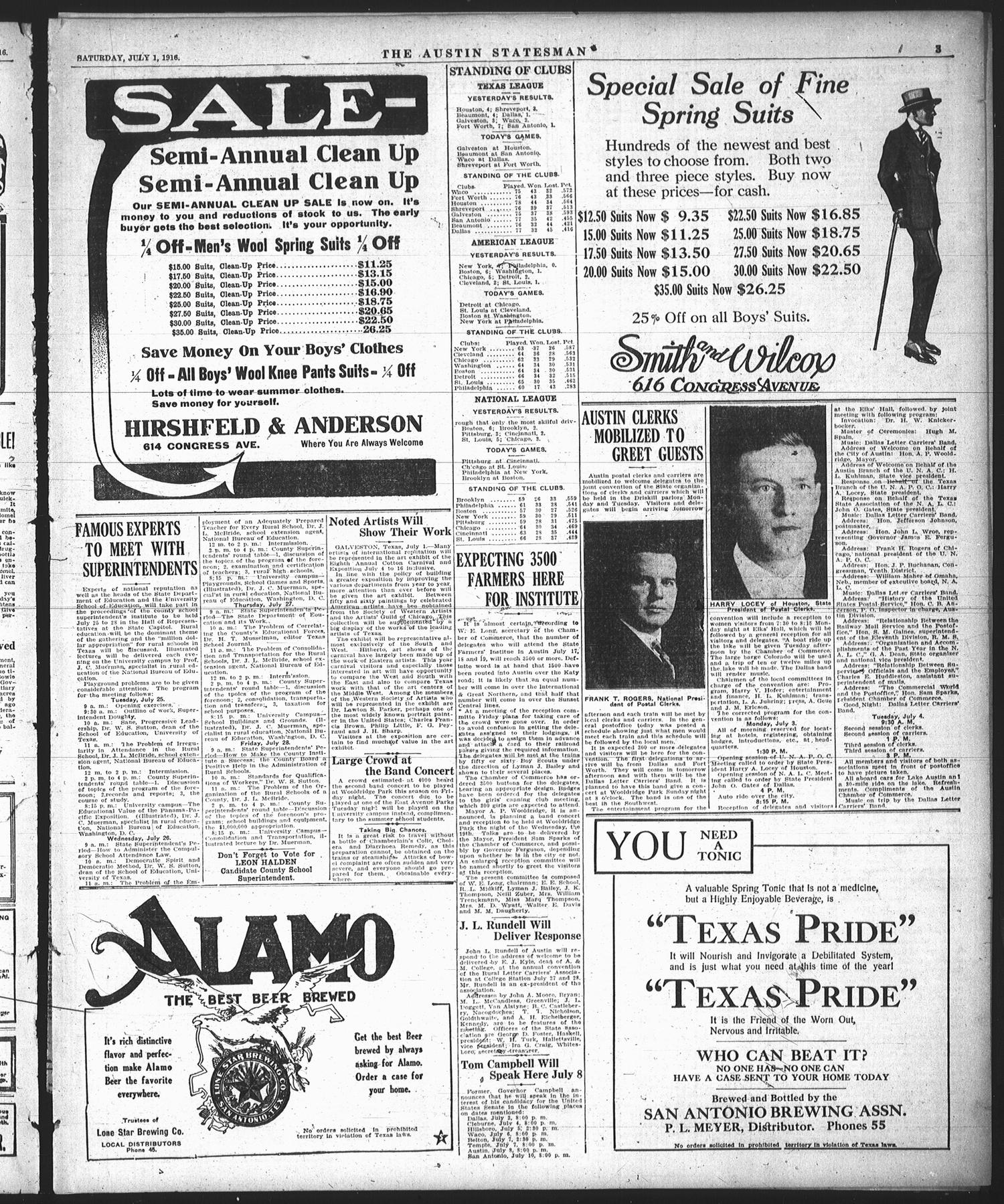 The Austin Statesman (Austin, Tex.), Vol. 45, No. 179, Ed. 2 Saturday, July 1, 1916
                                                
                                                    [Sequence #]: 3 of 8
                                                