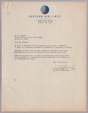 Primary view of object titled '[Letter from J. T. Hoffman, Jr. to I. H. Kempner, October 16, 1948]'.