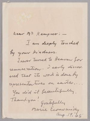 [Letter from Marie Economidy to I. H. Kempner, August 19, 1948]