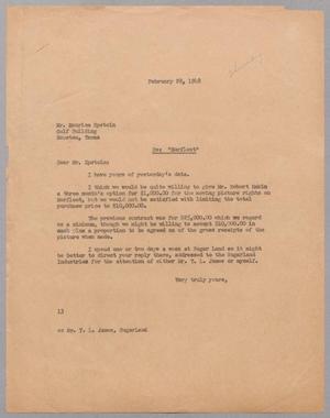 [Letter from I. H. Kempner to Maurice Epstein, February 28, 1948]