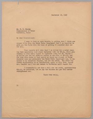 [Letter from I. H. Kempner to R. C. Chuoke, September 18, 1948]