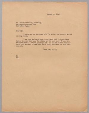 [Letter from I. H. Kempner to Dudley Peterson, August 10, 1948]